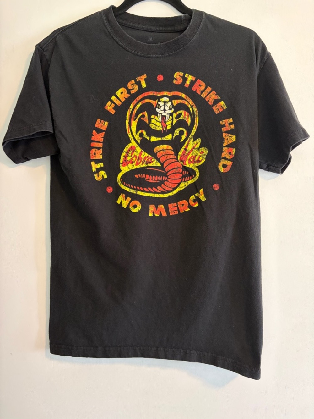 Black Short-Sleeve Cobra Graphic Tee